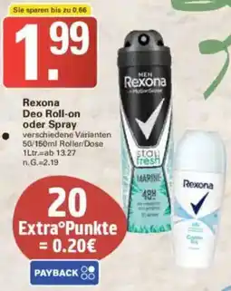 WEZ Rexona Deo Roll-on oder Spray Angebot