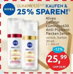 Budni NIVEA Cellular Luminous630 Anti-Pigmentflecken Serum Angebot