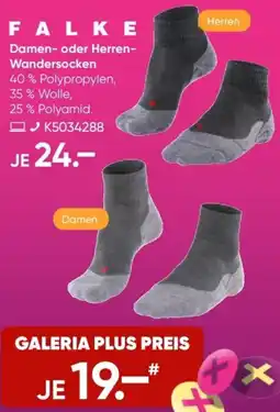 Galeria FALKE Damen oder Herren Wandersocken Angebot