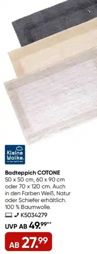 Galeria Kleine Wolke Badteppich COTONE Angebot
