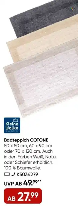 Galeria Kleine Wolke Badteppich COTONE Angebot