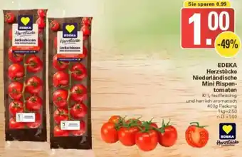 WEZ EDEKA Herzstücke Niederländische Mini Rispentomaten Angebot
