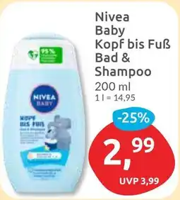Budni Nivea Baby Kopf bis Fuẞ Bad & Shampoo Angebot