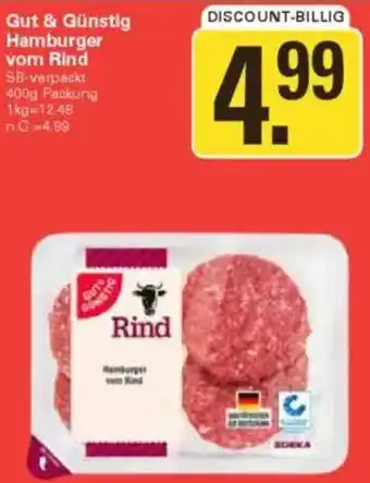 WEZ Gut & Günstig Hamburger vom Rind Angebot
