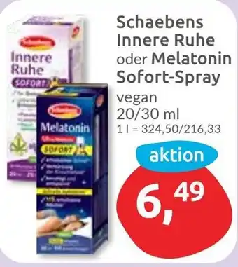 Budni Schaebens Innere Ruhe oder Melatonin Sofort-Spray Angebot