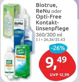 Budni Biotrue, ReNu oder Opti-Free Kontaktlinsenpflege Angebot