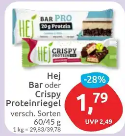 Budni Hej Bar oder Crispy Proteinriegel Angebot
