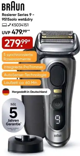 Galeria BRAUN Rasierer Series 9- 9515solo wet&dry Angebot