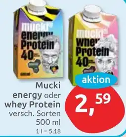 Budni Mucki energy oder whey Protein Angebot