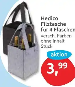 Budni Hedico Filztasche für 4 Flaschen Angebot