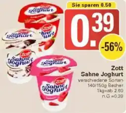 WEZ Zott Sahne Joghurt Angebot