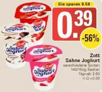 WEZ Zott Sahne Joghurt Angebot