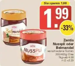 WEZ Zentis Nusspli oder Belmandel Angebot