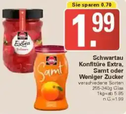 WEZ Schwartau Konfitüre Extra, Samt oder Weniger Zucker Angebot