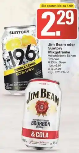 WEZ Jim Beam oder Suntory Mixgetränke Angebot