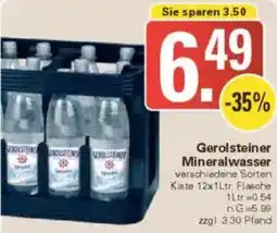WEZ Gerolsteiner Mineralwasser Angebot