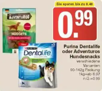 WEZ Purina Dentalife oder Adventuros Hundesnacks Angebot