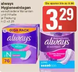 WEZ always Hygieneeinlagen Angebot