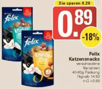 WEZ Felix Katzensnacks Angebot