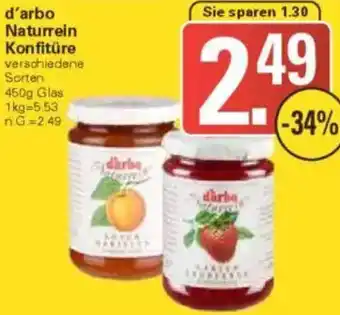 WEZ d'arbo Naturrein Konfitüre Angebot