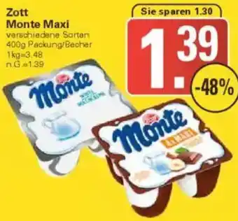 WEZ Zott Monte Maxi Angebot