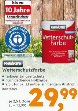 Globus Baumarkt PRIMASTER Wetterschutzfarbe Angebot