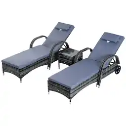 Netto Marken-Discount Outsunny Liege Metall, PE Polyrattan, Hartglas, Polyester Angebot