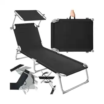 Netto Marken-Discount tectake Gartenliege, klappbar, 4-fach verstellbare Rückenlehne, 190 x 68 x 28 cm Angebot