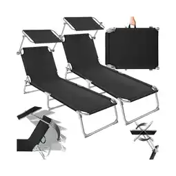 Netto Marken-Discount tectake 2er Set Gartenliege, klappbar, 4-fach verstellbare Rückenlehne, 190 x 68 x 28 cm Angebot