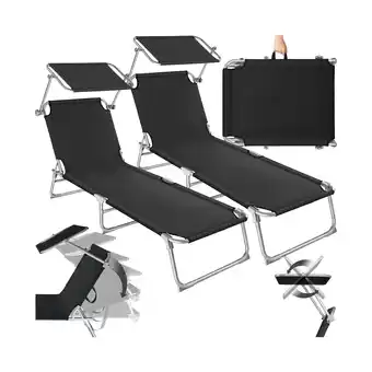 Netto Marken-Discount tectake 2er Set Gartenliege, klappbar, 4-fach verstellbare Rückenlehne, 190 x 68 x 28 cm Angebot