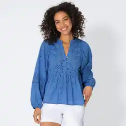 NKD Damen-Langarm-Bluse mit Lochstickerei Angebot