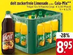 Edeka deit zuckerfreie Limonade oder Cola-Mix Angebot