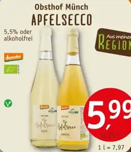 Erdkorn Biomarkt Obsthof Münch APFELSECCO Angebot