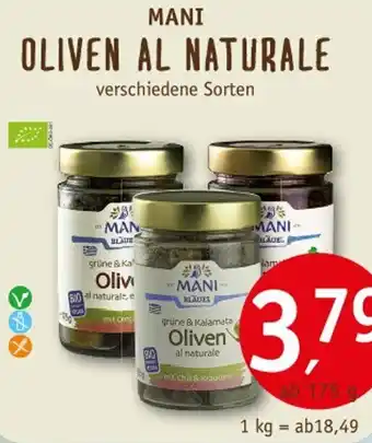 Erdkorn Biomarkt Mani OLIVEN AL NATURALE Angebot