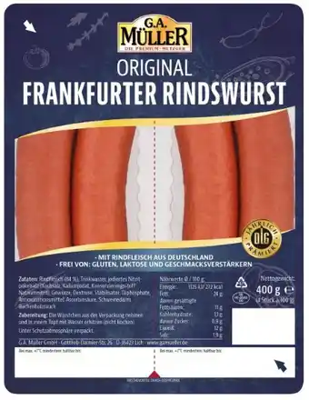 Kaufland G.A. Müller Original Frankfurter Rindswurst Angebot