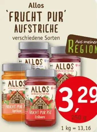 Erdkorn Biomarkt Allos 'FRUCHT PUR' AUFSTRICHE Angebot