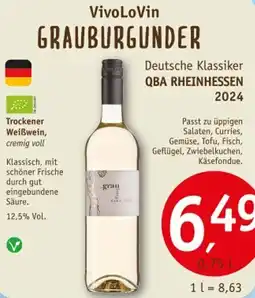 Erdkorn Biomarkt VivoLoVin GRAUBURGUNDER Angebot