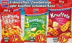Posten Börse XOX Erdnussflips, Zwiebelringe oder Knuffels Schinken/Käse Angebot