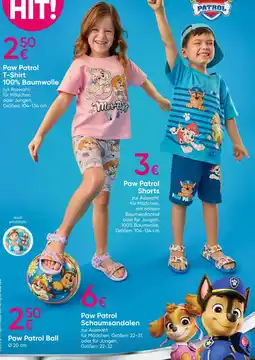 PEPCO Paw patrol t-shirt, shorts, schaumsandalen oder ball Angebot