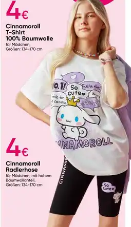 PEPCO Cinnamoroll t-shirt oder radlerhose Angebot
