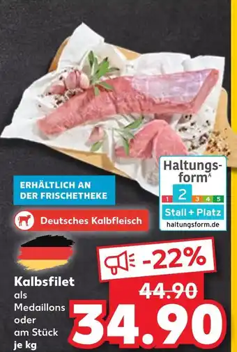 Kaufland Deutsches kalbfleisch kalbsfilet als medaillons oder am stück Angebot