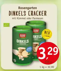 Erdkorn Biomarkt Rosengarten dinkels cracker - parmesan Angebot