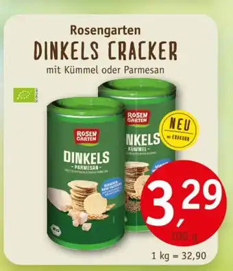 Erdkorn Biomarkt Rosengarten dinkels cracker - parmesan Angebot