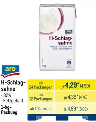 METRO aro H-Schlagsahne Angebot