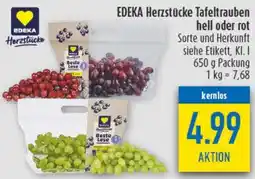 diska EDEKA Herzstücke Tafeltrauben hell oder rot Angebot