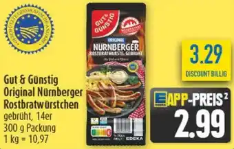 diska Gut & Günstig Original Nürnberger Rostbratwurstchen Angebot