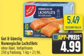 diska Gut & Günstig Norwegische Lachsfilets Angebot