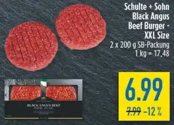 diska Schulte + Sohn Black Angus Beef Burger- XXL Size Angebot