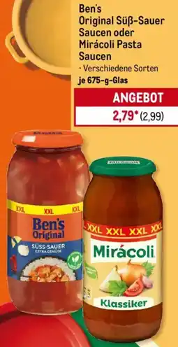 METRO Ben's Original Süß-Sauer Saucen oder Miracoli Pasta Saucen Angebot