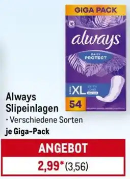 METRO Always Slipeinlagen Angebot